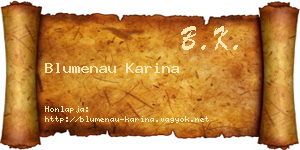 Blumenau Karina névjegykártya
